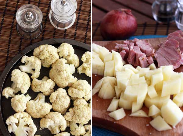 Cauliflower soup ingredients