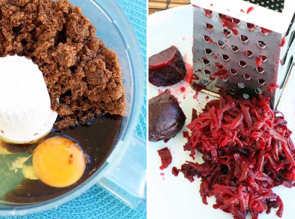 making beetroot & ginger brownies