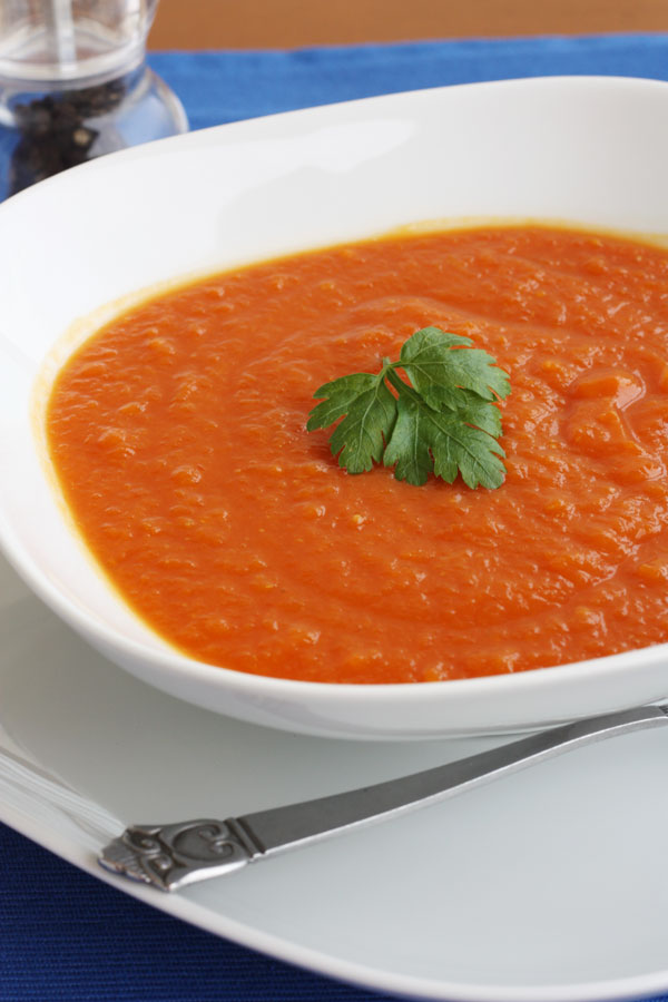 Roasted butternut squash & tomato soup