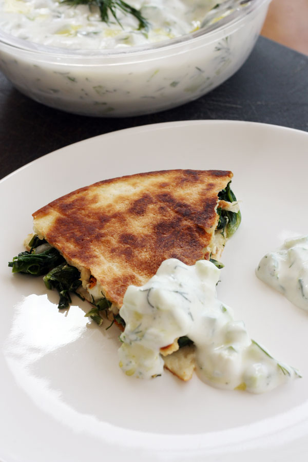 Greek quesadillas with tsatziki - Scrummy Lane