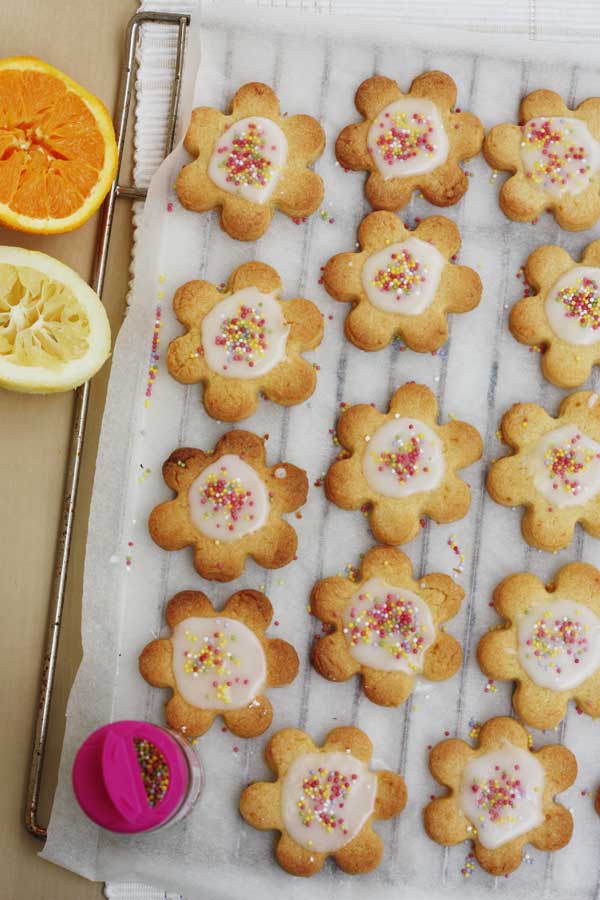 Iced citrus Shrewsbury biscuits