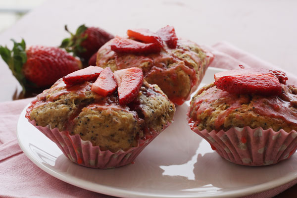 Strawberry poppy seed ricotta muffins - Scrummy Lane