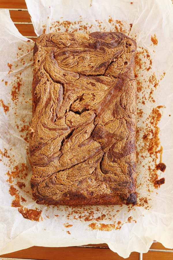 Banana, chocolate & peanut butter are a match made in heaven. Banana, chocolate & peanut butter swirl cake by Scrummy Lane