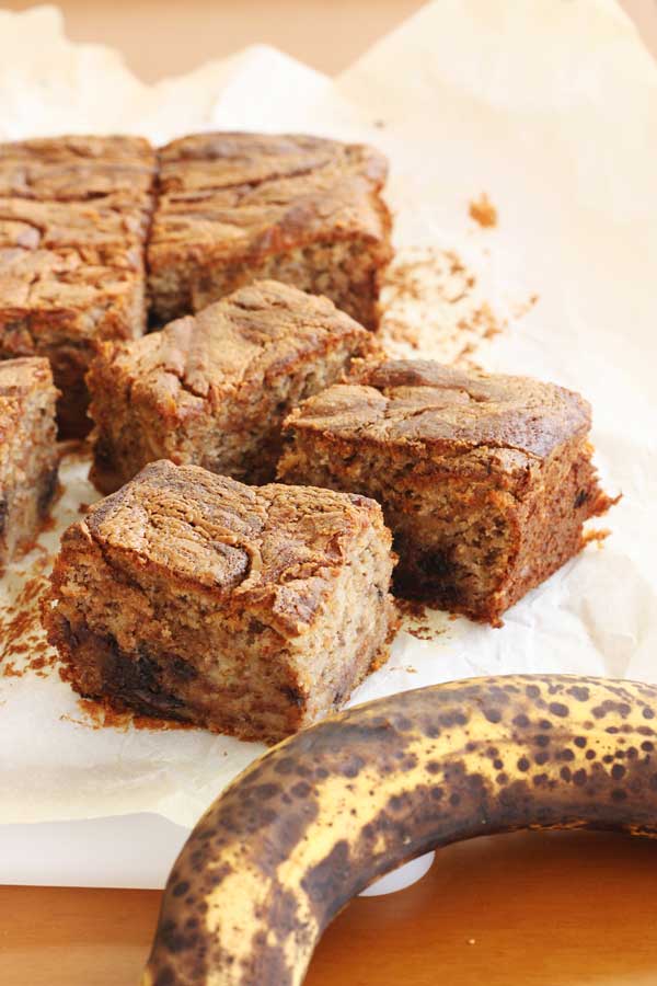 Banana, chocolate & peanut butter are a match made in heaven. Banana, chocolate & peanut butter swirl cake by Scrummy Lane