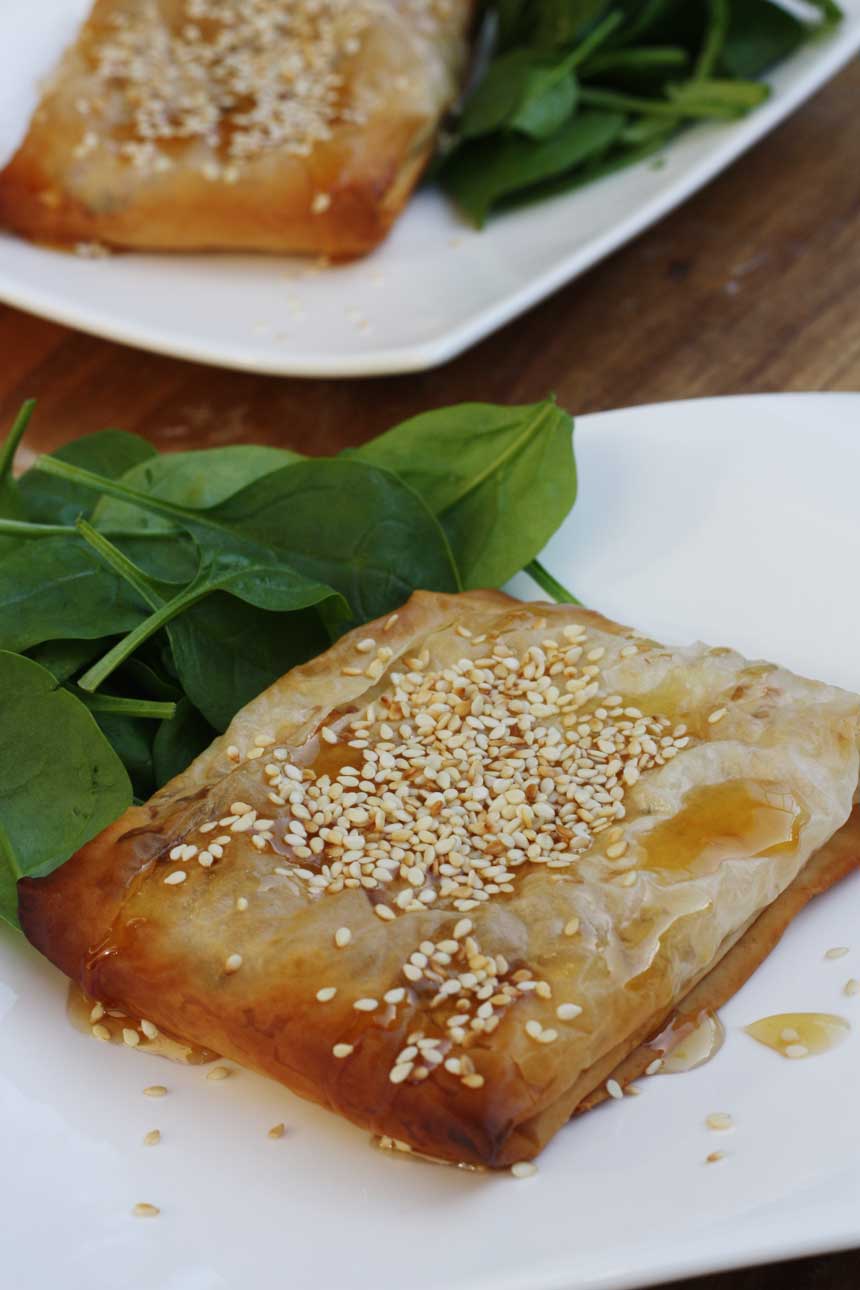 Feta filo pies with honey by Scrummy Lane