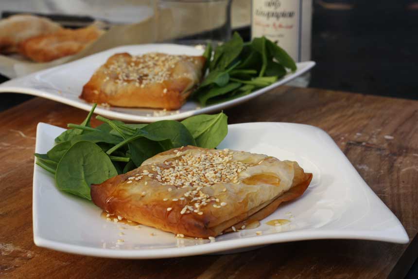 Feta and honey filo pies by Scrummy Lane