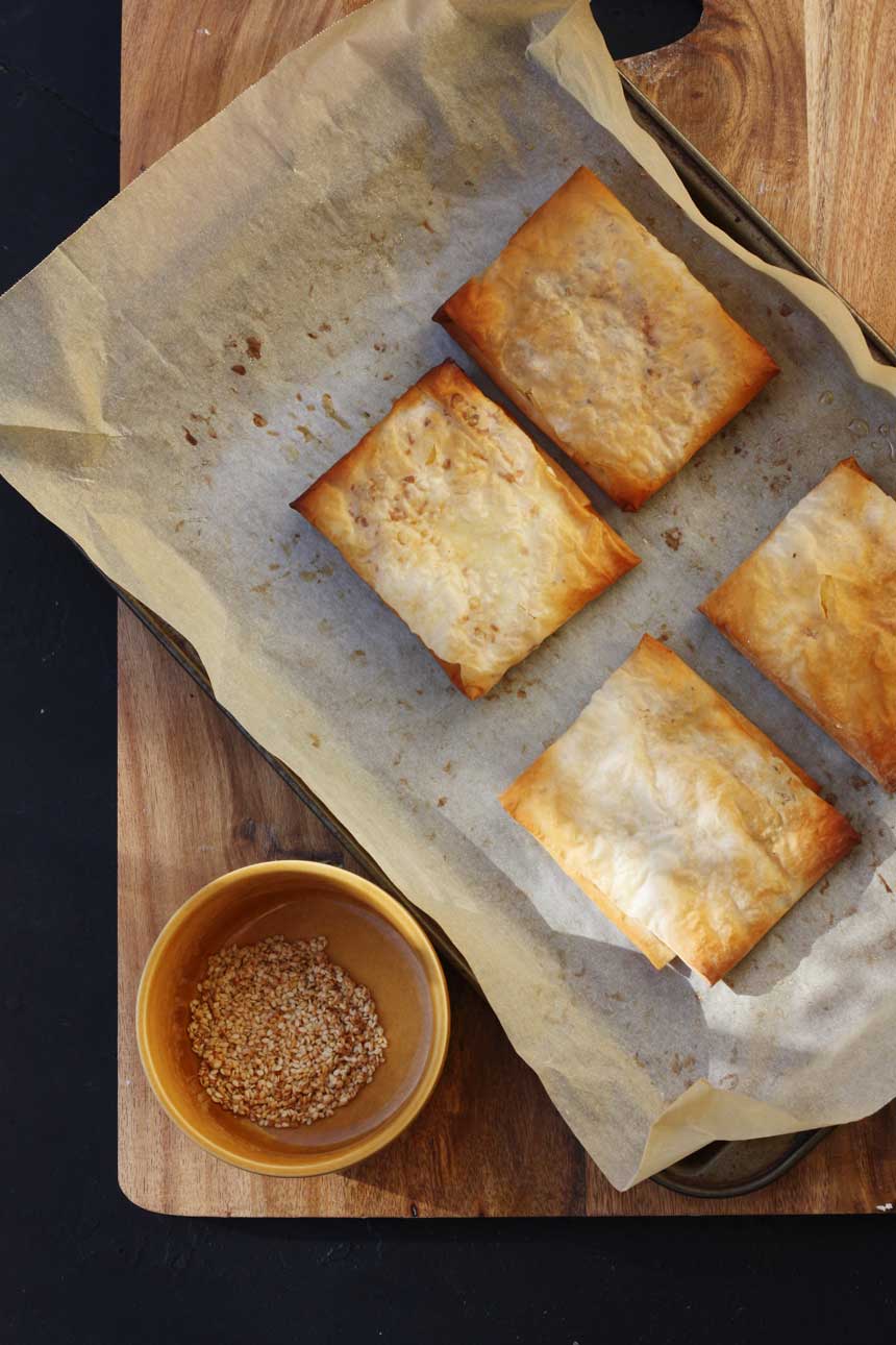 Feta and honey filo pies by Scrummy Lane