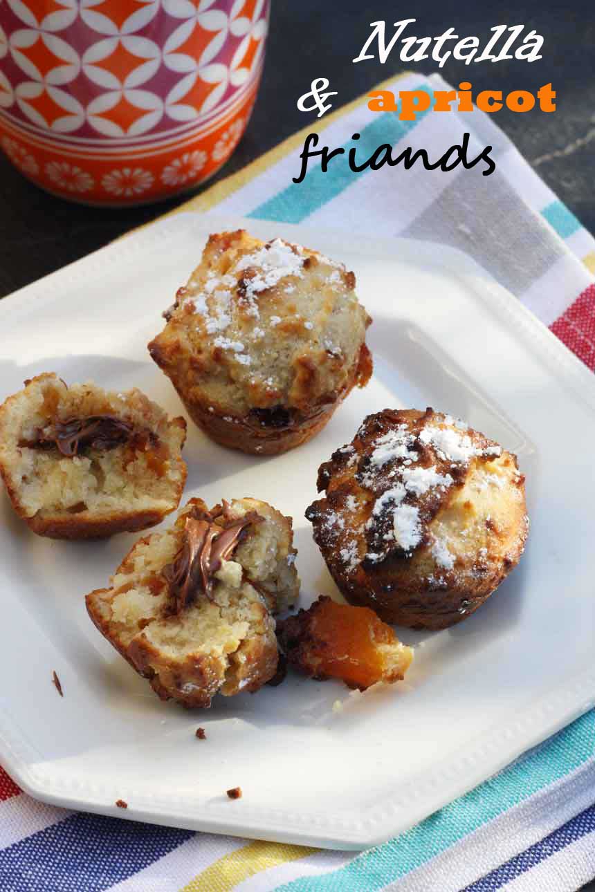 Little Nutella-stuffed apricot friands by Scrummy Lane