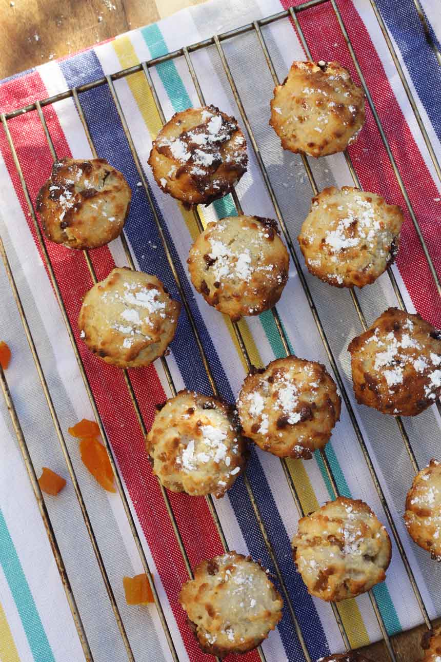 Nutella-stuffed apricot friands by Scrummy Lane