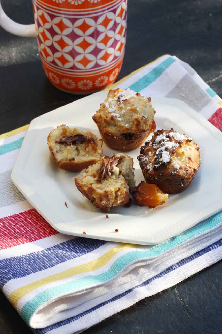 Little Nutella-stuffed apricot friands by Scrummy Lane