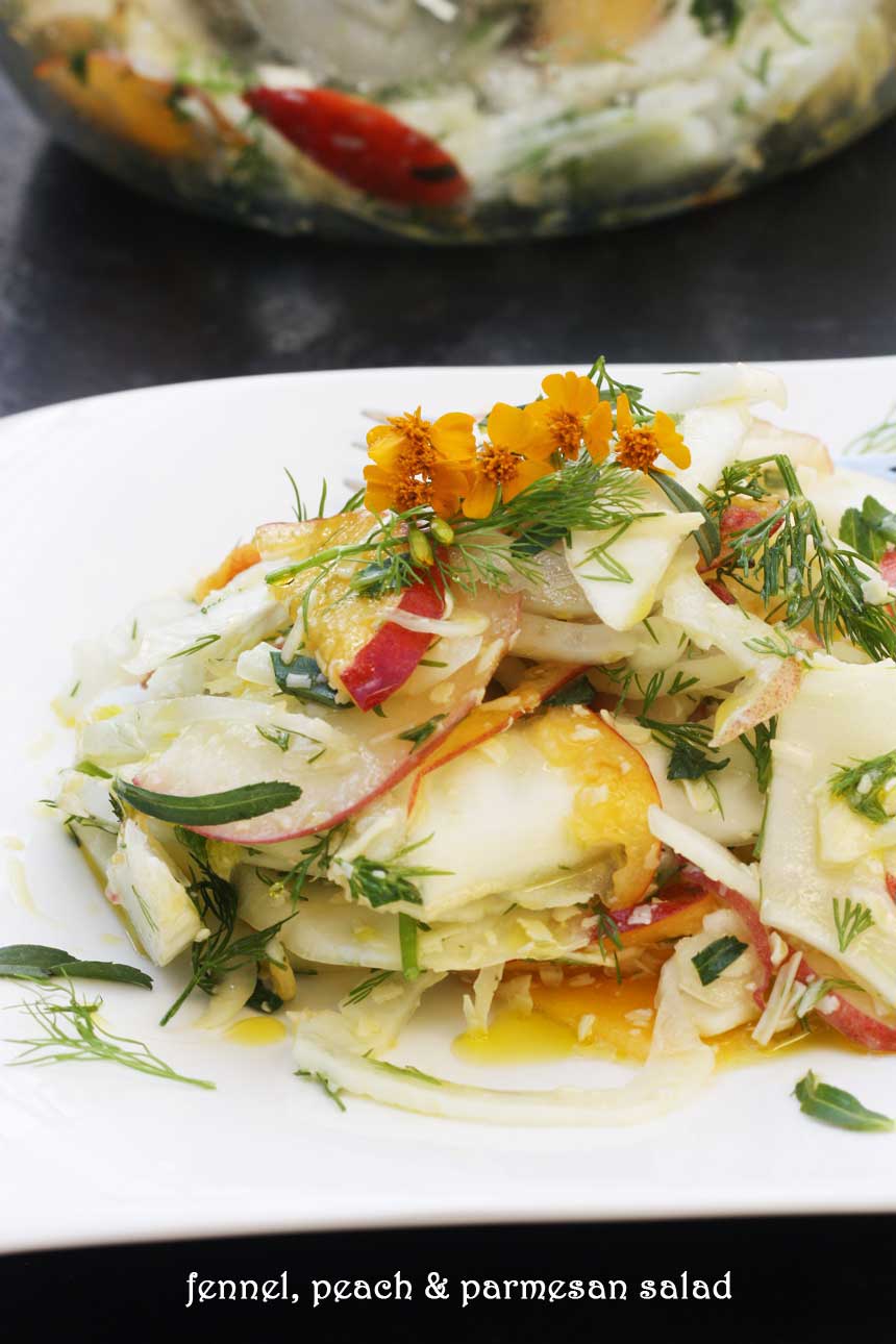 Fennel, peach and parmesan salad by Scrummy Lane