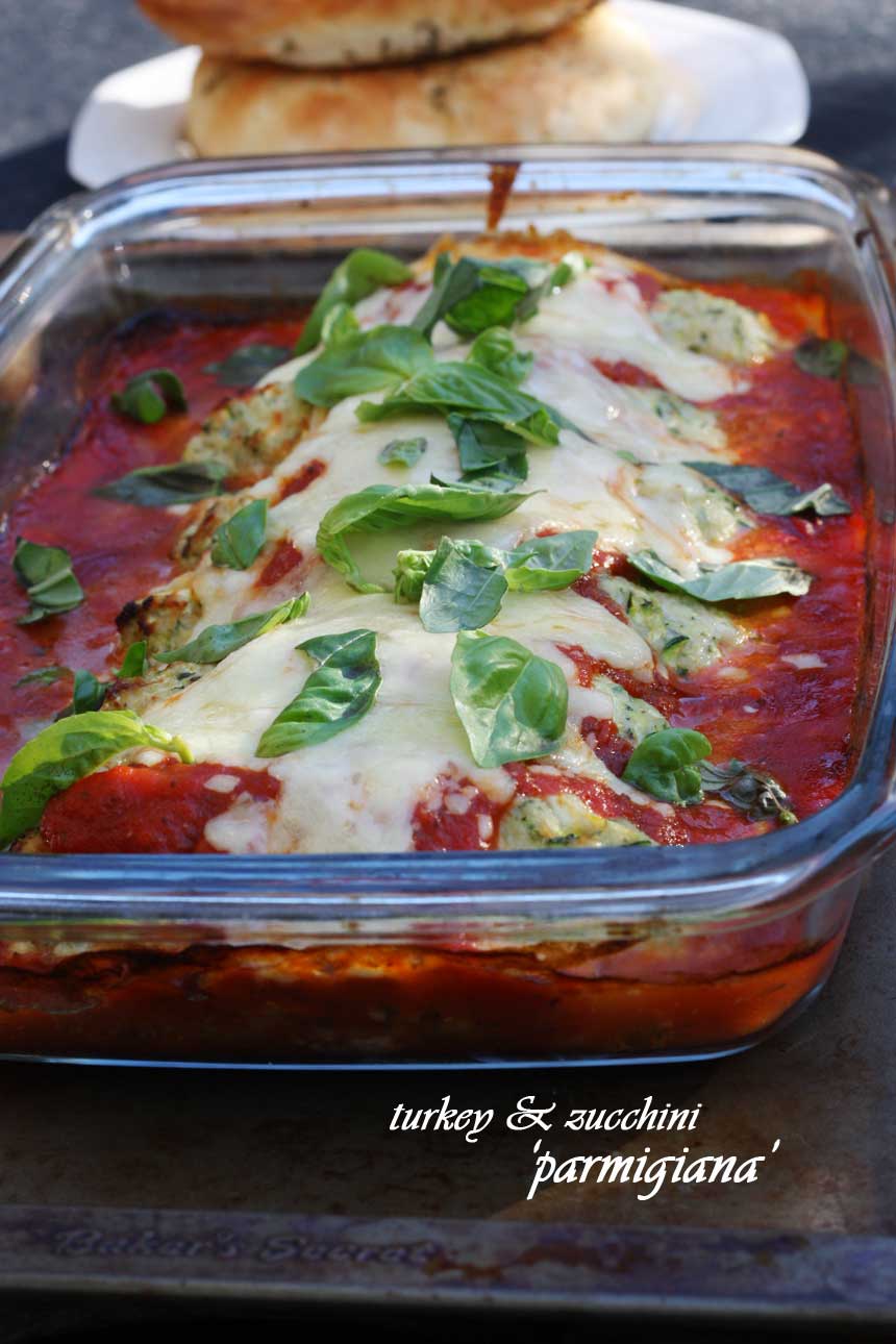 Turkey and zucchini 'parmigiana' by Scrummy Lane