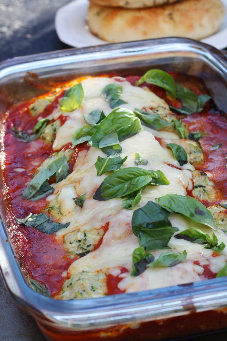 Turkey and zucchini 'parmigiana' by Scrummy Lane