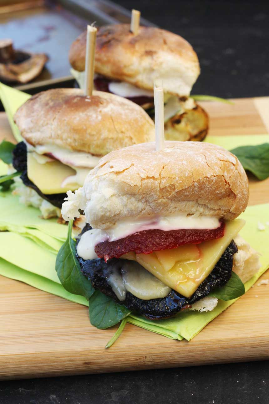 portobello mushroom, beetroot & horseradish sliders Scrummy Lane