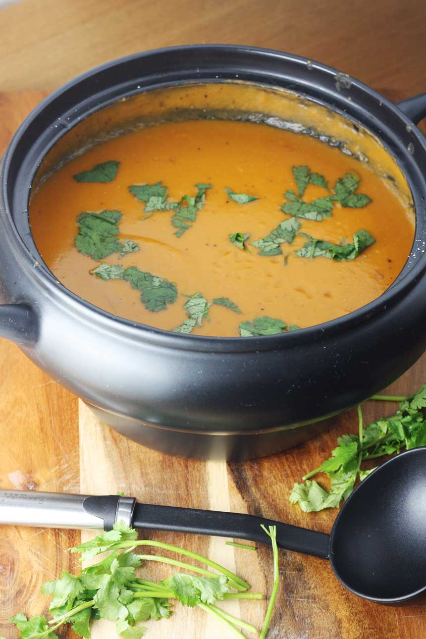 Crock pot Thai pumpkin & red lentil soup - plus 5 favourite crock pot tips!