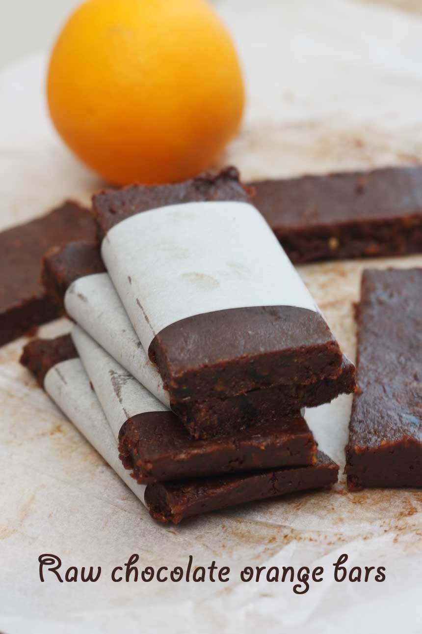 5-ingredient raw chocolate orange bars by Scrummy Lane