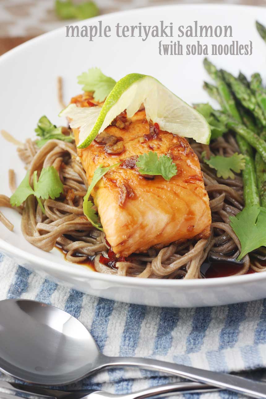 Maple teriyaki salmon with soba noodles Scrummy Lane