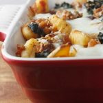 Sausage, butternut squash & kale gnocchi bake