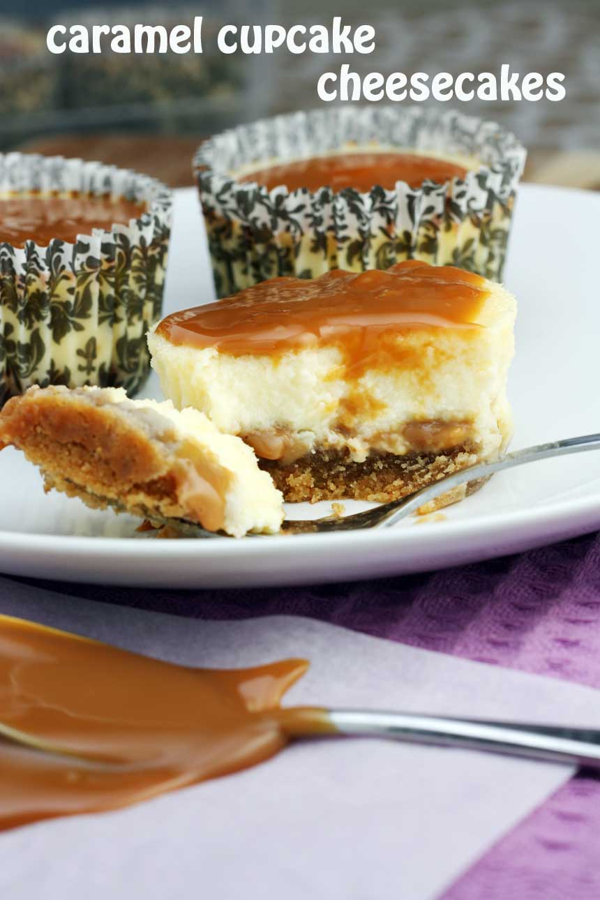 Caramel cupcake cheesecakes