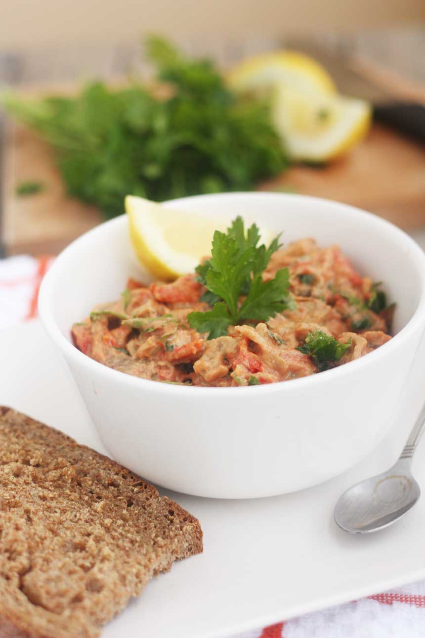 Sweet roasted red pepper & eggplant dip