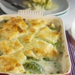 Skinny chicken & leek patchwork pie - all the comfort of a pie with fewer calories