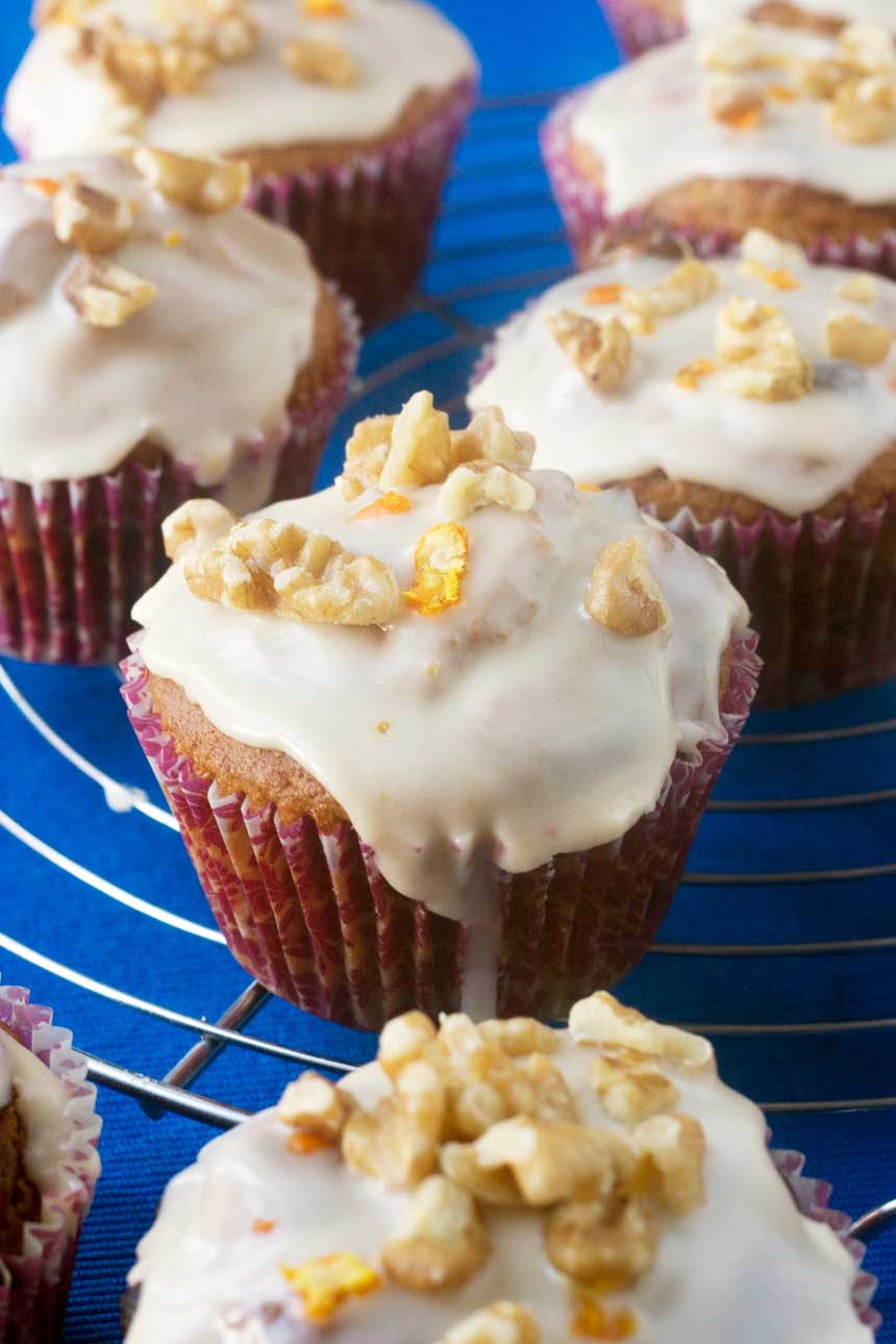 Spiced tangerine, walnut & chocolate chip muffins