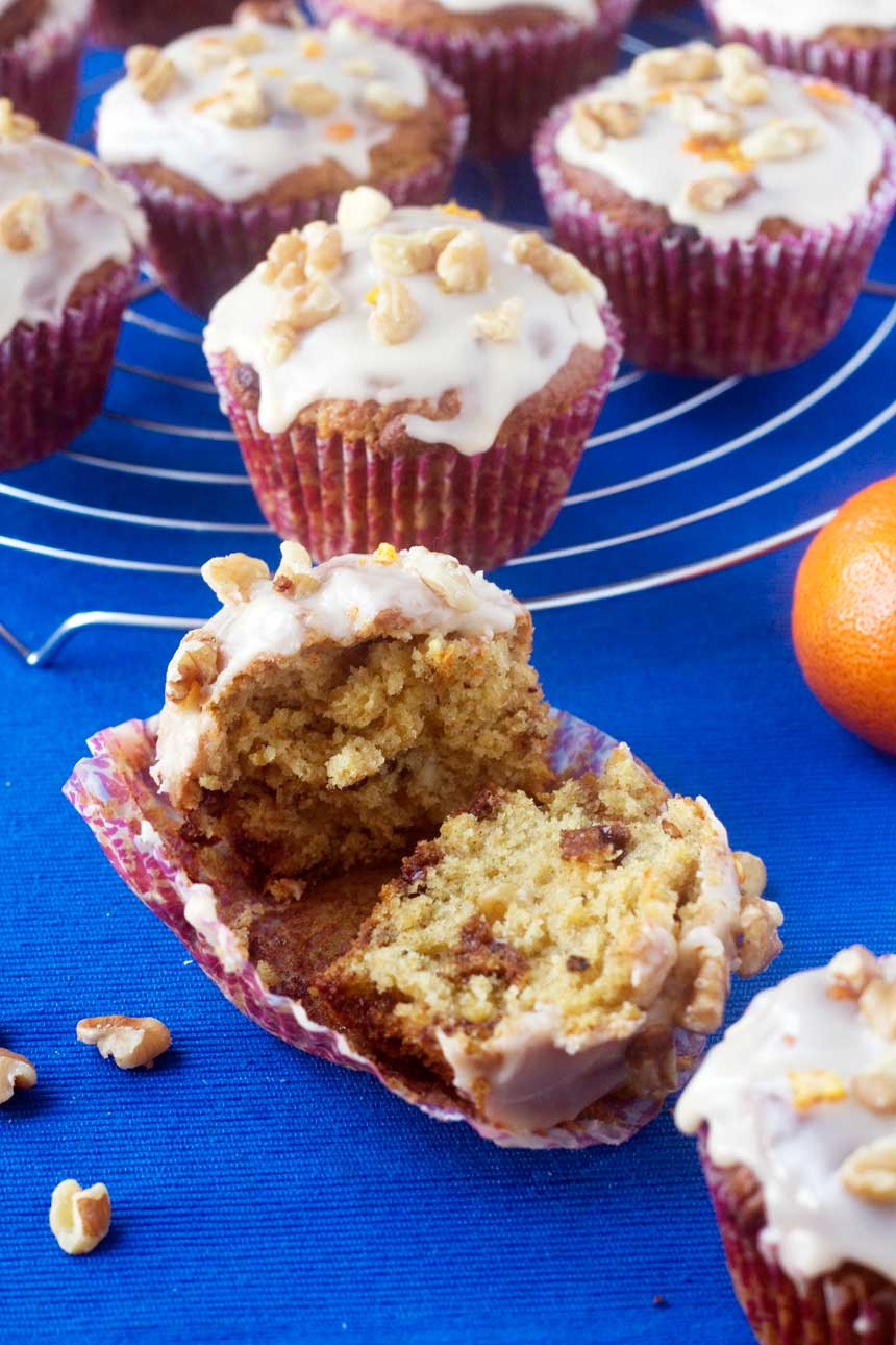 Spiced tangerine, walnut & chocolate chip muffins