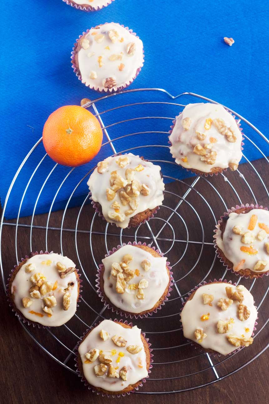 Spiced tangerine, walnut & chocolate chip muffins