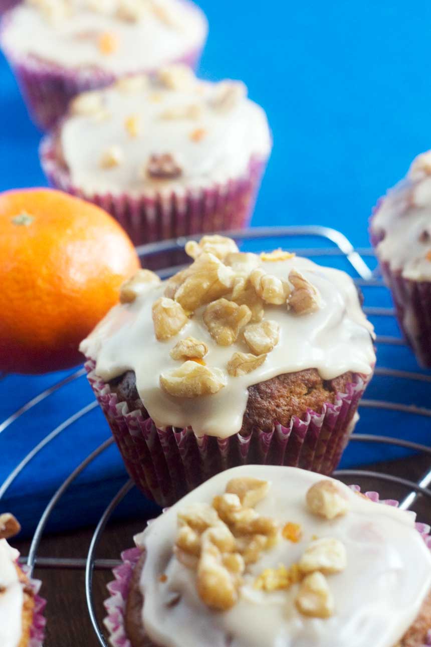 tangerine, walnut & chocolate chip muffins