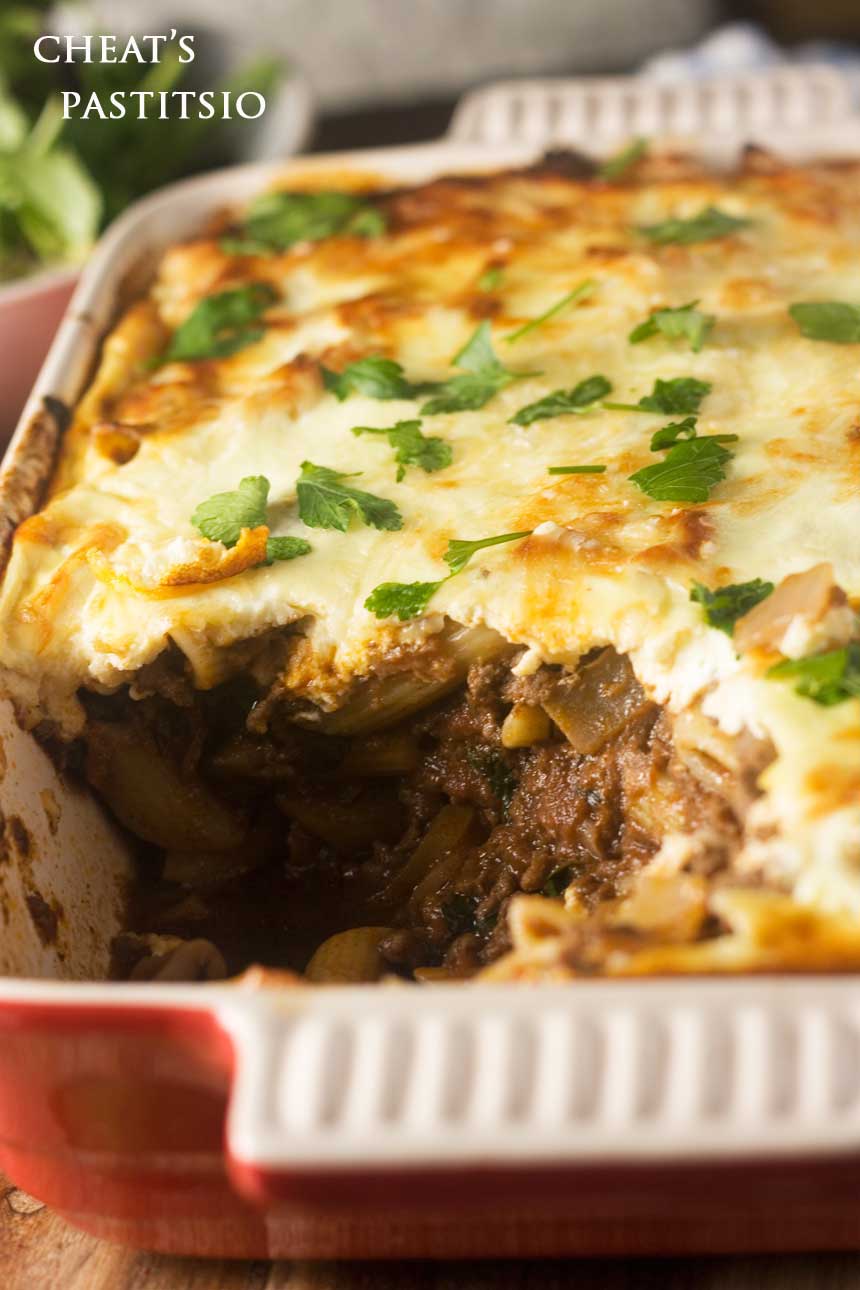 Cheat's pastitsio with a yoghurt topping