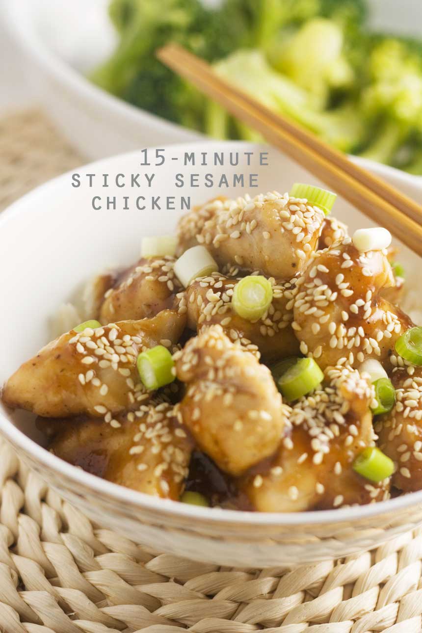 15-minute sticky sesame chicken