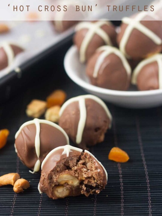 'Hot cross bun' truffles for Easter!