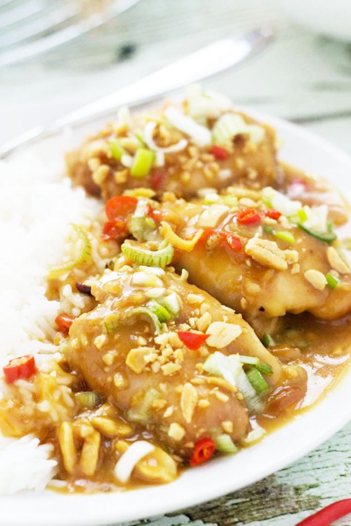 One Pan Spicy Thai Peanut Chicken Scrummy Lane