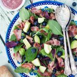 Blueberry, bacon & avocado salad - with a delicious blueberry dressing!