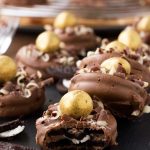 Chocolate-dipped Oreos - I made these for easter but they're so easy to customize for any occasion!