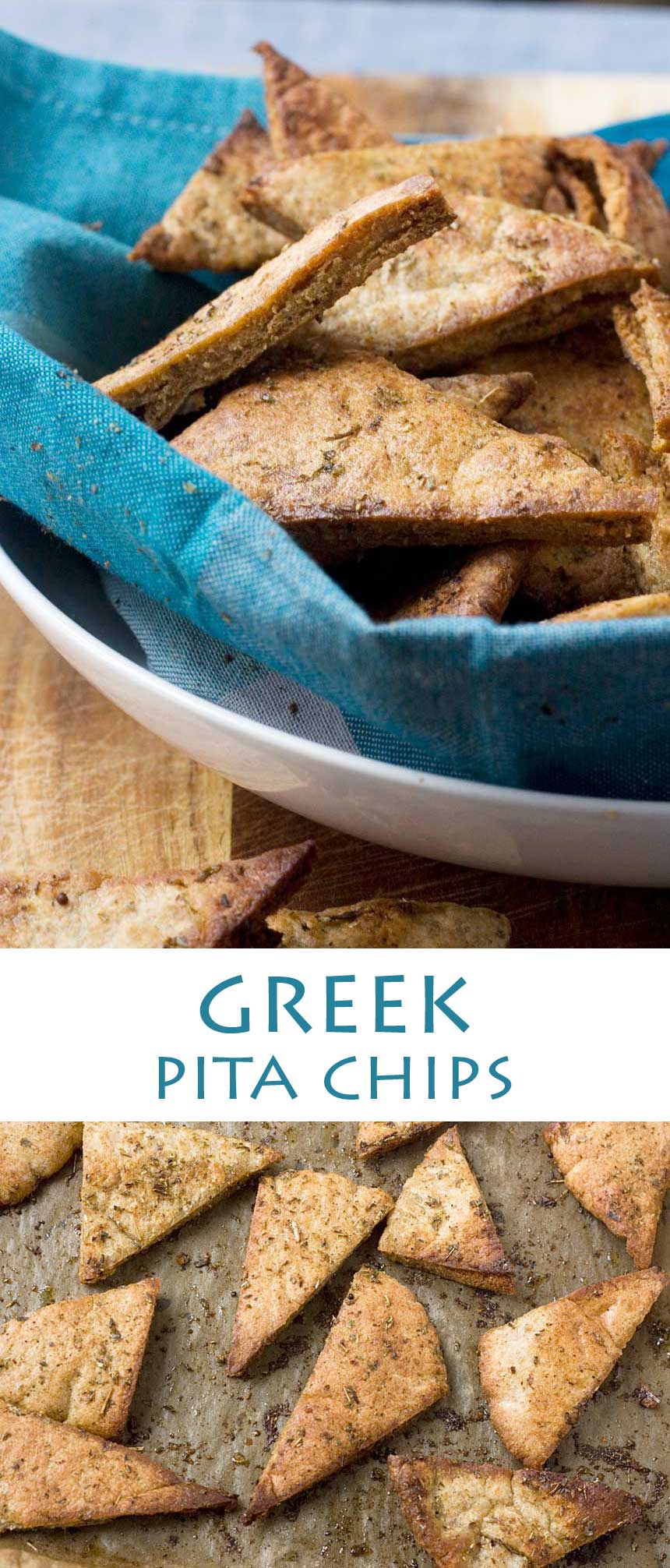Greek baked pita chips Scrummy Lane