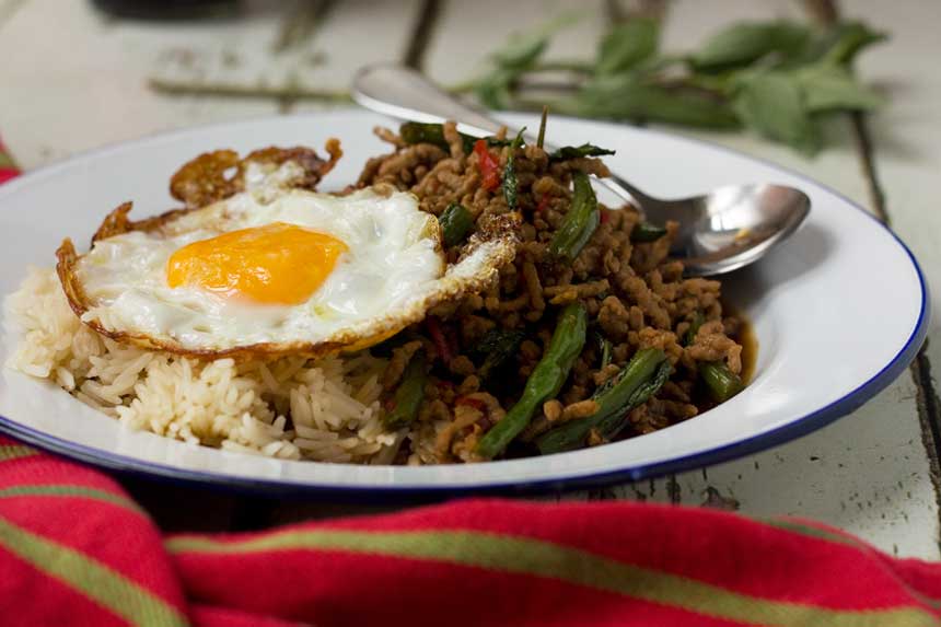 15 minute Thai Basil Pork Stir fry Pad Kra Pao Pork