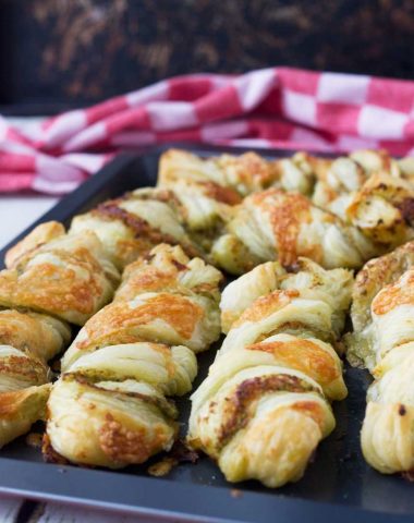 Super easy pesto and cheese twists