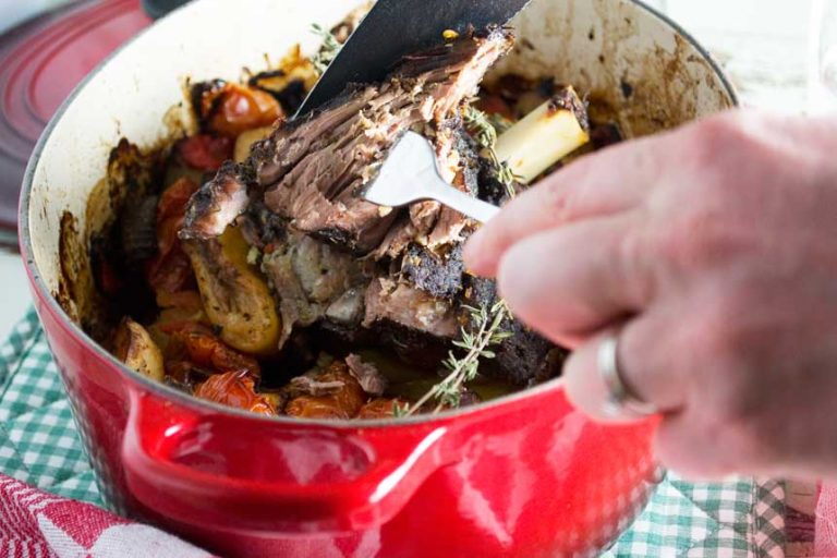 Easy slow cooked Greek lamb with lemon garlic potatoes (lamb kleftiko