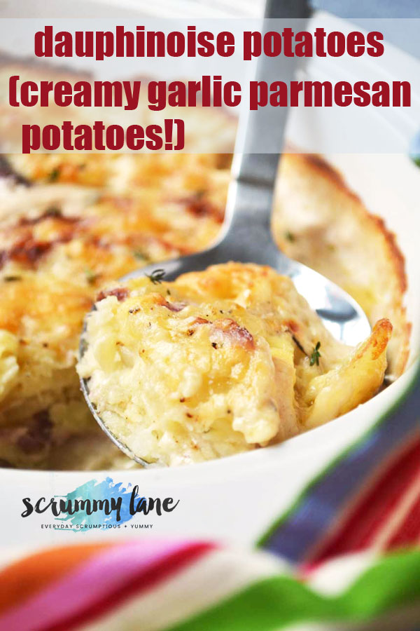A big spoonful of dauphinoise potatoes for Pinterest