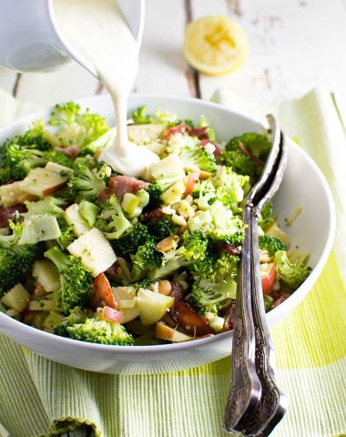 An even healthier broccoli, apple and bacon salad