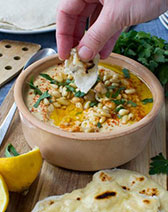 Quick hummus and 2-ingredient flatbread
