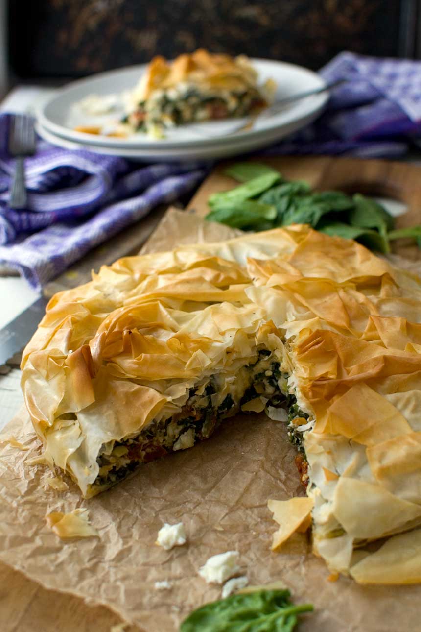 Greek spinach and feta filo pie - Scrummy Lane