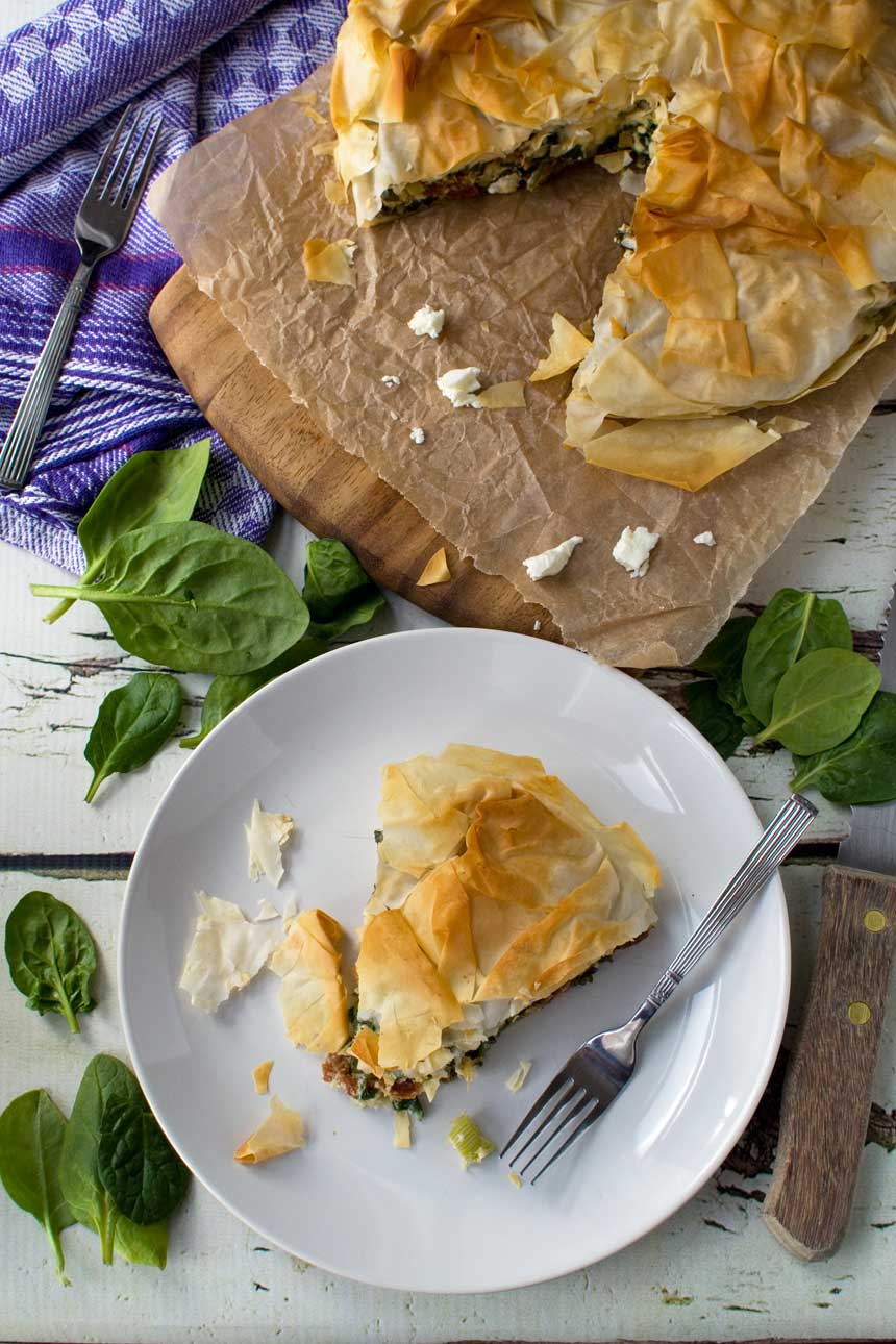 Greek spinach and feta filo pie - Scrummy Lane