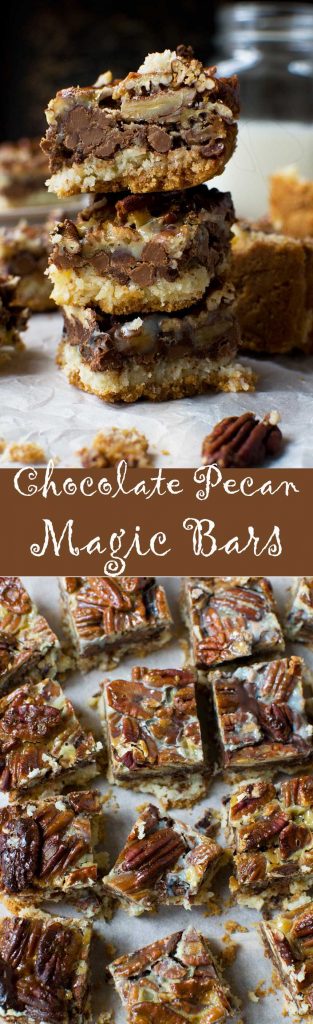 No bowl chocolate pecan bars (magic bars!)
