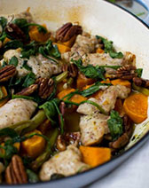 One pan maple, orange and pecan chicken