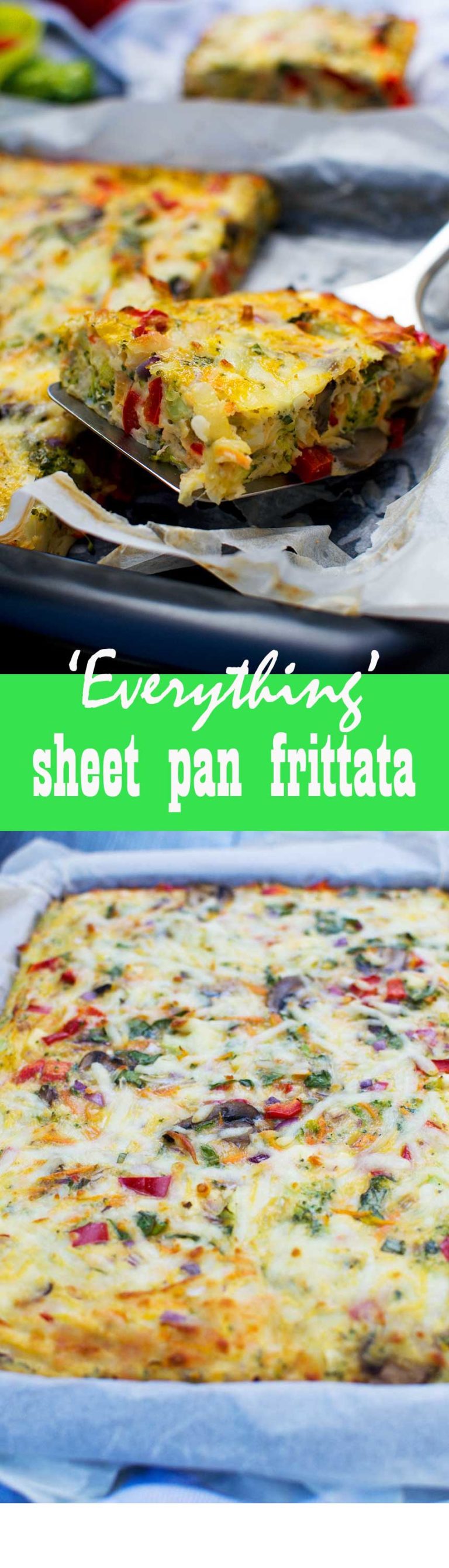 'Everything' sheet pan frittata (vegetable frittata) Scrummy Lane