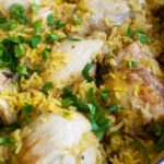 The simplest stove top chicken and rice (30 minute meal)