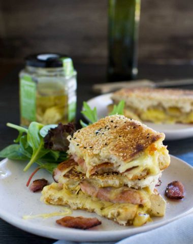 Artichoke and bacon grilled cheese
