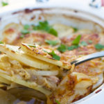 Potato bake with bacon, otherwise known as boulangere potatoes!